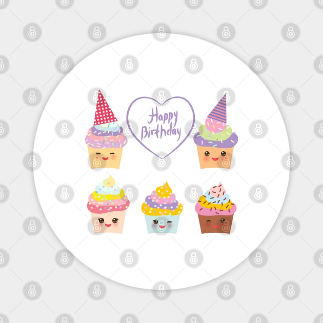 Happy Birthday Cupcake (3) Magnet by EkaterinaP